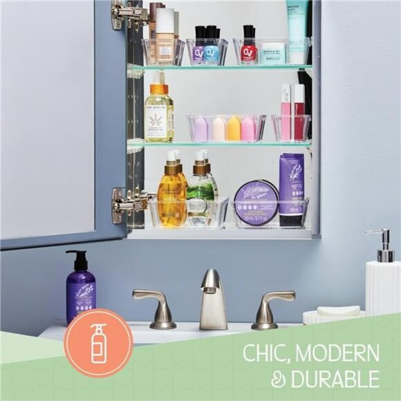 Clear Plastic Drawer Organizer Bins 25pc Set Makeup Kitchen Bathroom Storage - Picture 5 of 7